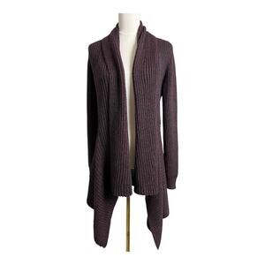 Baby Alpaca Womens Sweater Purple open front Cardigan Twee Preppy Medium Layers